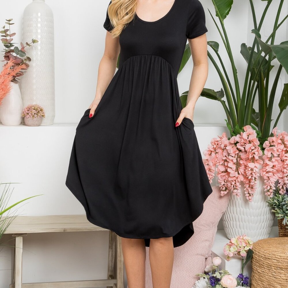 Dress Black Empiral High Low hdm